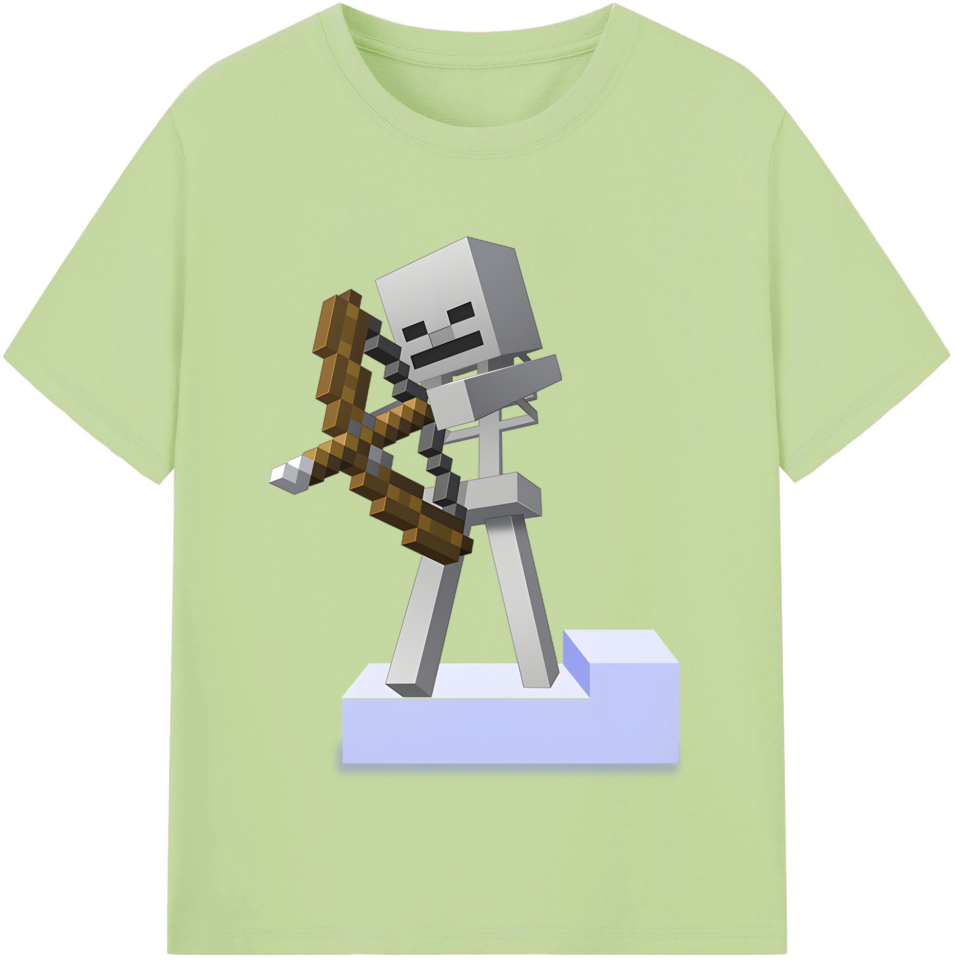 （画像用） マインクラフト ブロックの世界 Minecraft MC Block world 綿100％半袖Tシャツ（フロントプリント）
